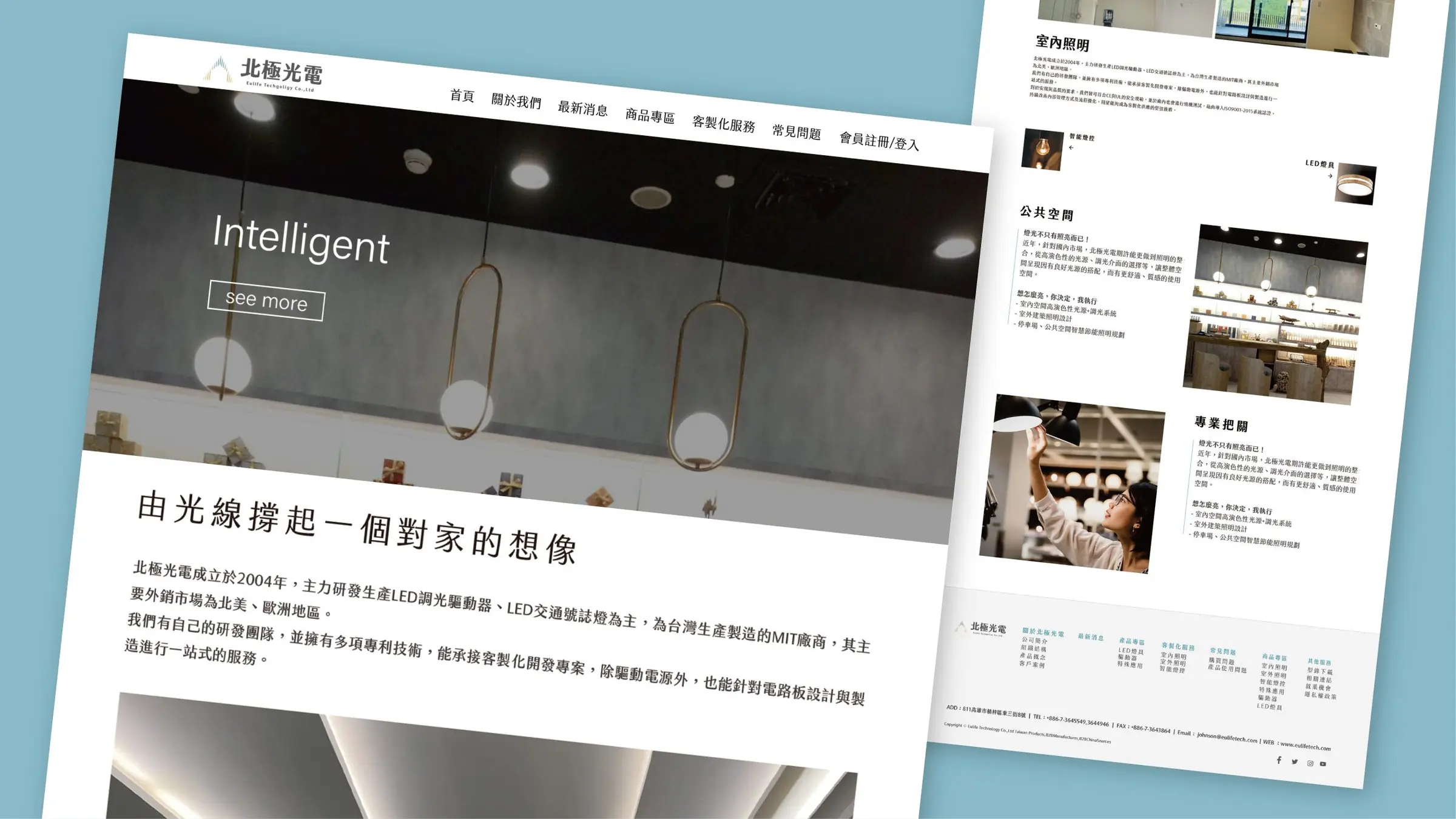 Eulife website design, page 2