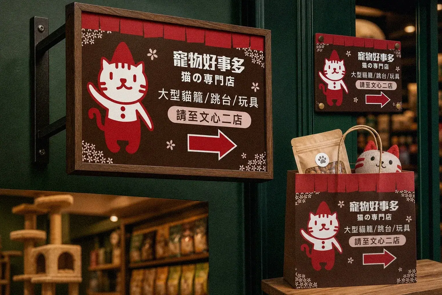 ハッピーペット 看板サイネージ応用イメージ|好心地文創