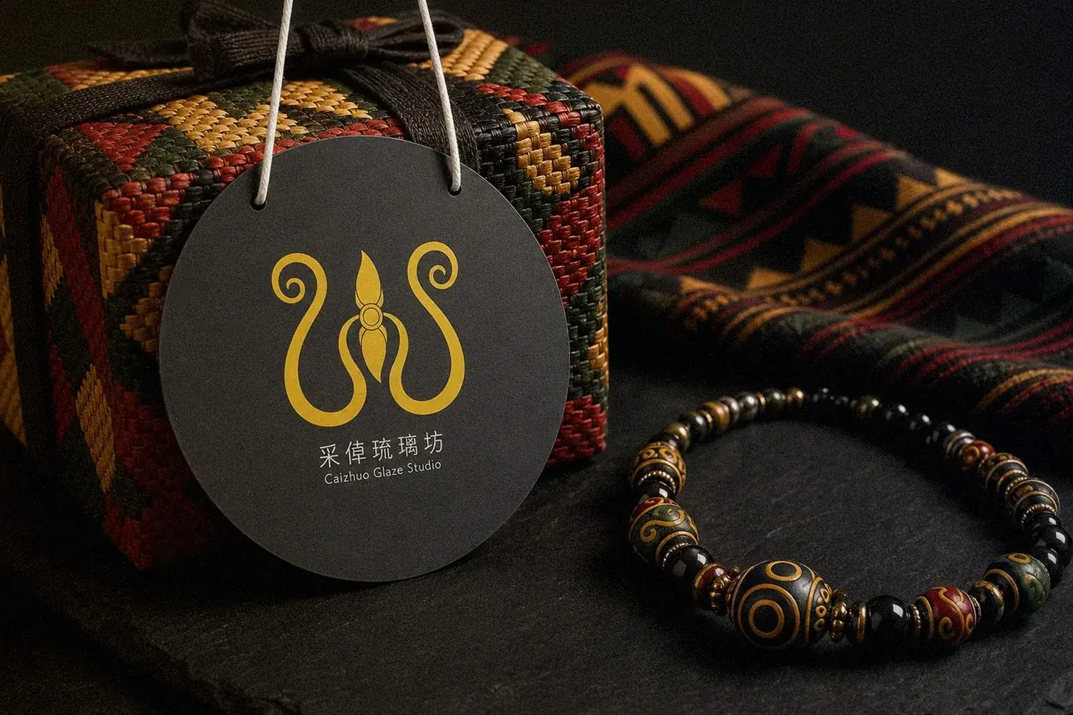 Pingtung indigenous glass-bead brand tags and gift box handcraft display | Howdy Creative