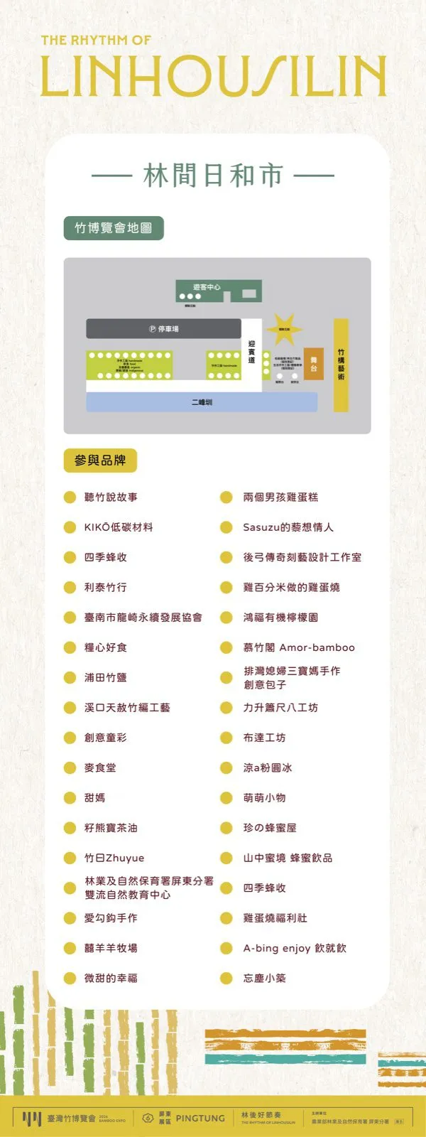 攤位介紹立牌:市集地圖與參與品牌