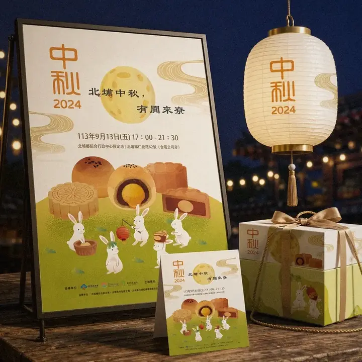 北埔中秋有閒來寮 活動現場文宣應用示意｜好心地文創