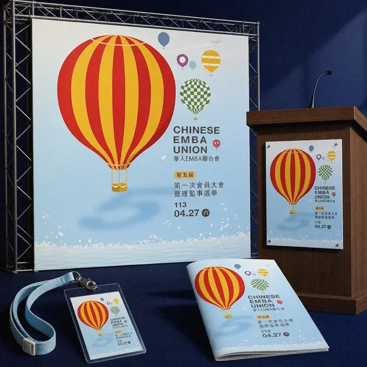 華人EMBA聯合會 第五屆會員大會現場物件應用示意｜好心地文創