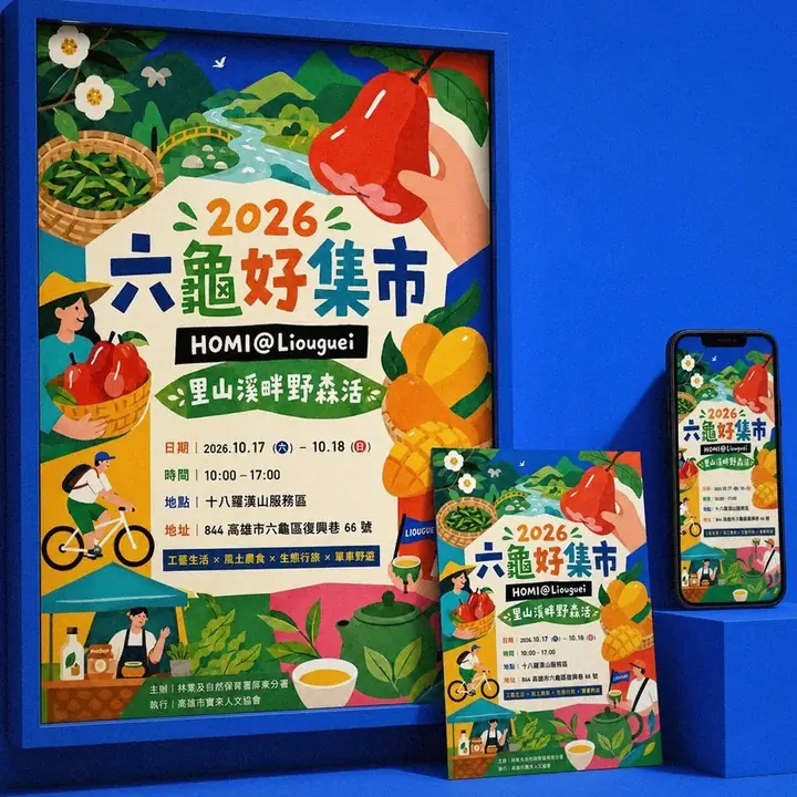 2026六龜好集市主視覺海報應用陳列｜好心地文創