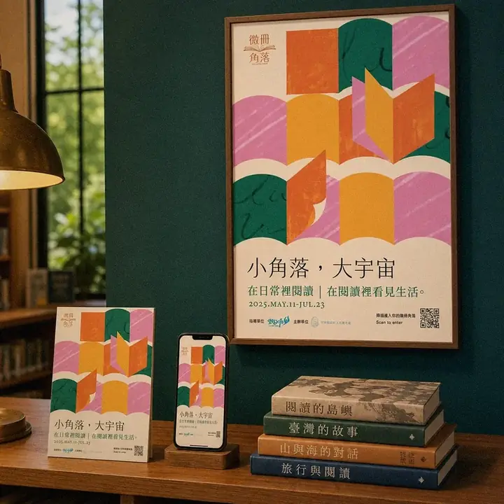 雲林文觀處「小角落，大宇宙」全民閱讀主視覺圖書館閱讀角應用示意｜好心地文創